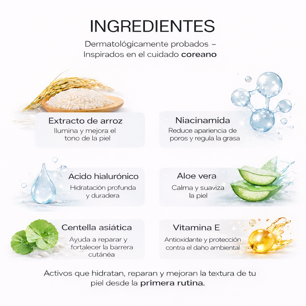 Kit Facial Arroz – Piel Luminosa, Sin Manchas y Anti-Age