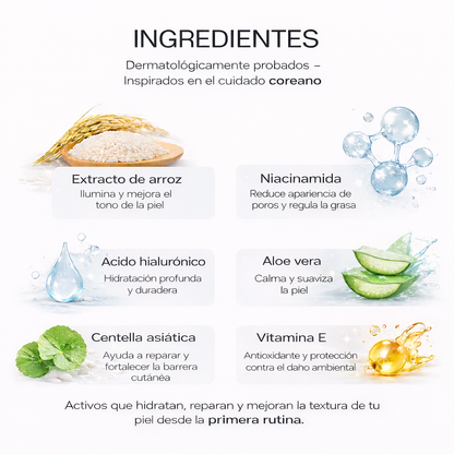 Kit Facial Arroz – Piel Luminosa, Sin Manchas y Anti-Age