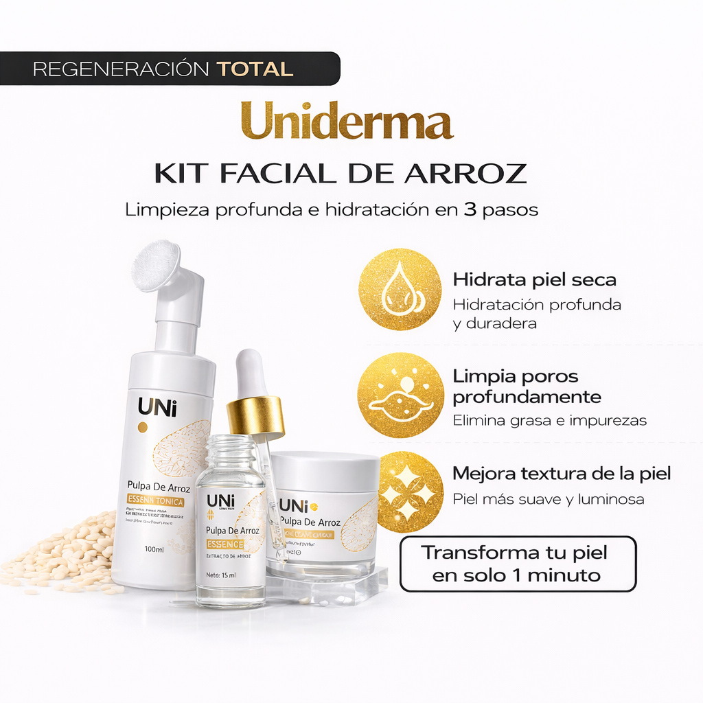 Kit Facial Arroz – Piel Luminosa, Sin Manchas y Anti-Age