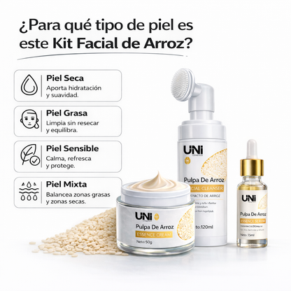 Kit Facial Arroz – Piel Luminosa, Sin Manchas y Anti-Age