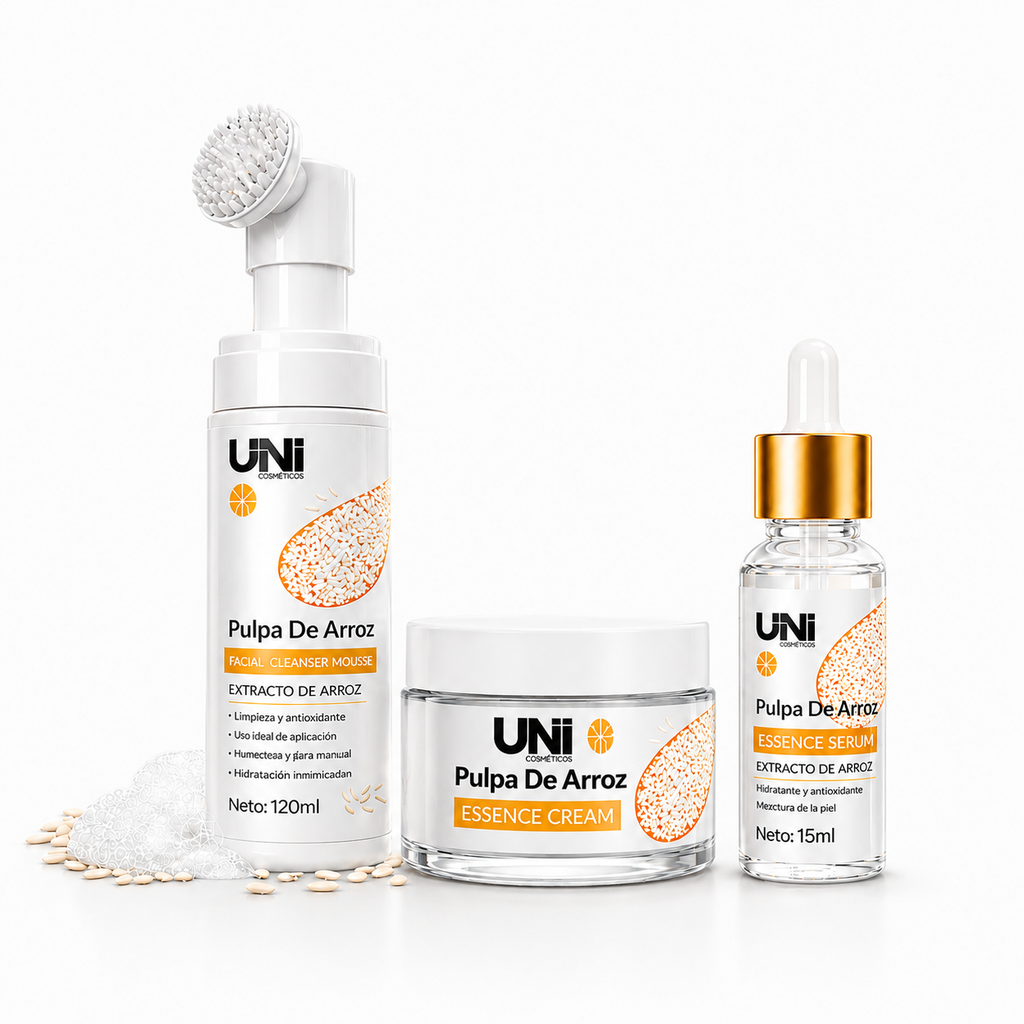 Kit Facial Arroz + Cepillo – Piel Luminosa, Reparada y Sin Arrugas