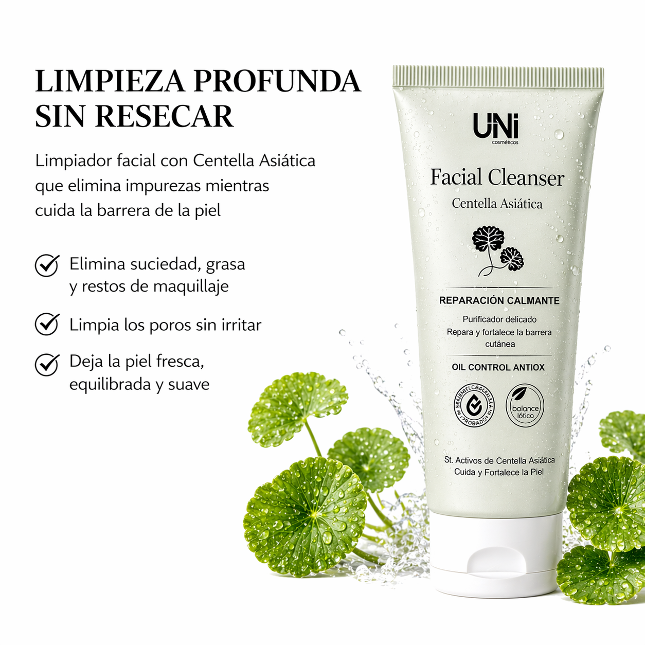 Limpiador Facial de Centella Asiática – Limpieza Profunda + Reparación de la Piel